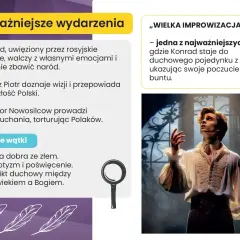 Konrad w "Wielkiej Improwizacji" z "Dziadów cz. 3" przeżywa duchowy pojedynek z Bogiem, ukazując mesjanizm i bunt.