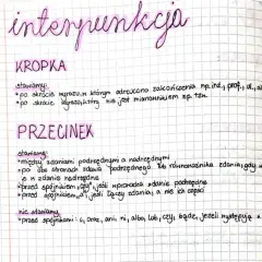 Interpunkcja: kropka po skrótach, przecinek między zdaniami, przed "czy" i "a", ale nie przed spójnikami jak "i", "oraz", "ani", "ni", "albo", "lub", "czy", "bądź", "jeżeli".