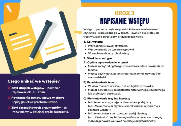 Jak napisać rozprawkę? Wstęp to klucz do zainteresowania czytelnika. Poznaj cel i strukturę, by stworzyć idealne wprowadzenie. Unikaj długich wstępów i powtórzeń.