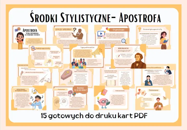 Apostrofa co to? Bezpośredni, uroczysty zwrot do osoby, bóstwa, przedmiotu lub idei. Ożywia tekst, wyraża emocje i buduje więź z odbiorcą.