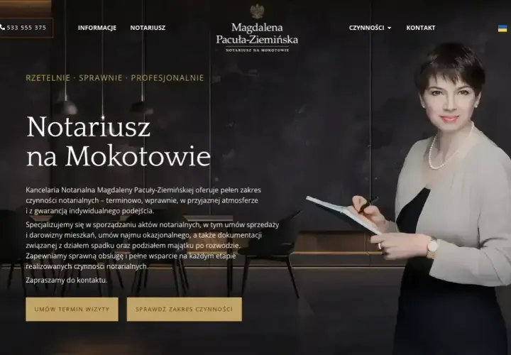 Notariusz na Mokotowie, Magdalena Pacuła-Ziemińska, oferuje profesjonalne usługi. Zapisz się na wizytę lub sprawdź zakres czynności.