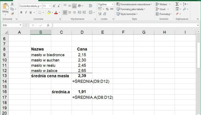 Jak zrobić średnią w Excelu: prosty sposób na obliczenia krok po kroku