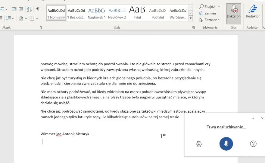 Dyktowanie w Wordzie: Jak pisać teksty głosem? Instrukcja krok po kroku