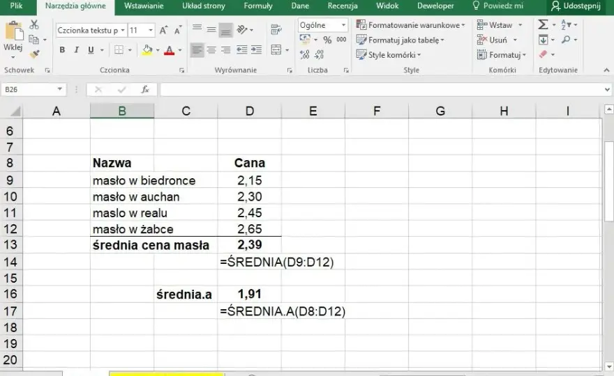 Jak zrobić średnią w Excelu: prosty sposób na obliczenia krok po kroku