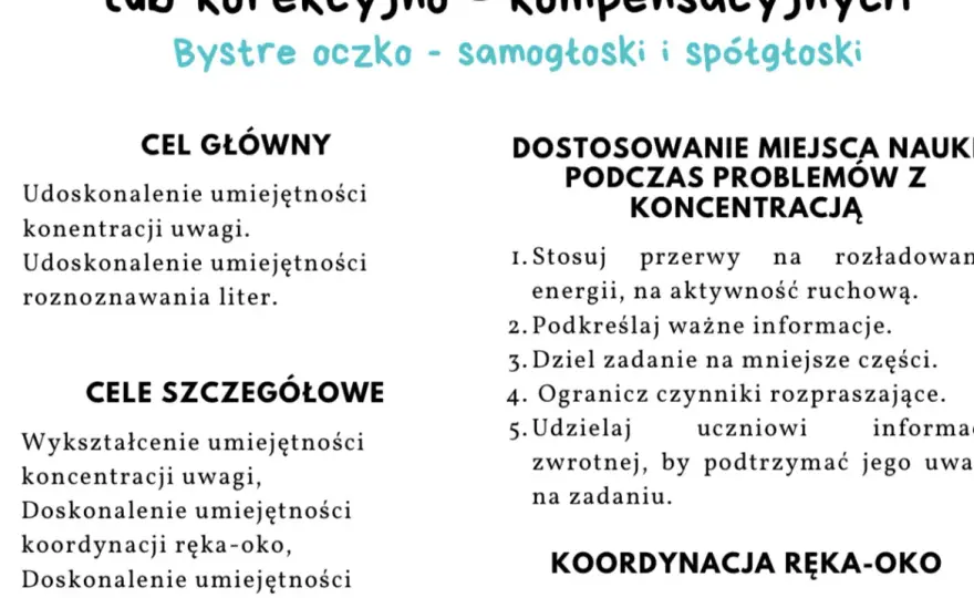 Jak przygotować konspekt zajęć korekcyjnych - kompletny poradnik