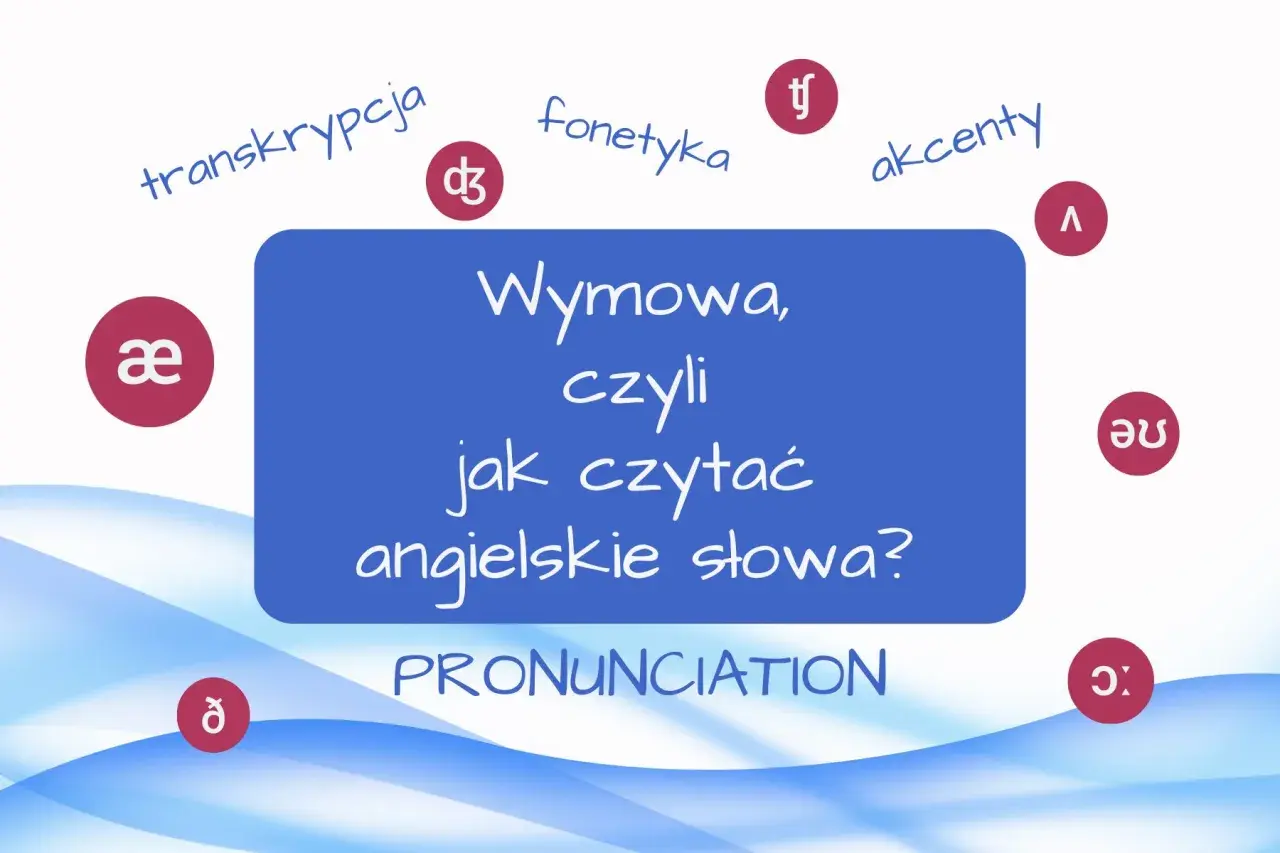 Wymowa, czyli jak czytać angielskie słowa? Grafika pokazuje transkrypcję fonetyczną i symbole wymowy.