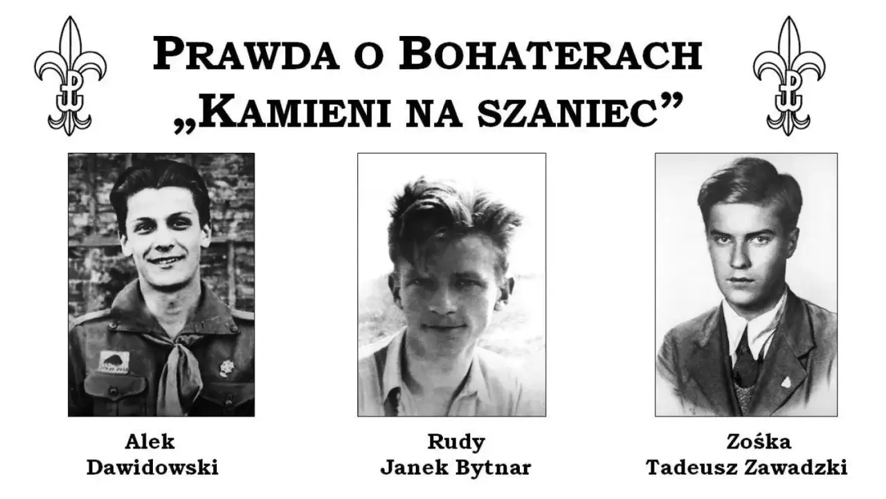 Portrety Alka Dawidowskiego, Rudego (Janka Bytnara) i Zośki (Tadeusza Zawadzkiego) – bohaterów