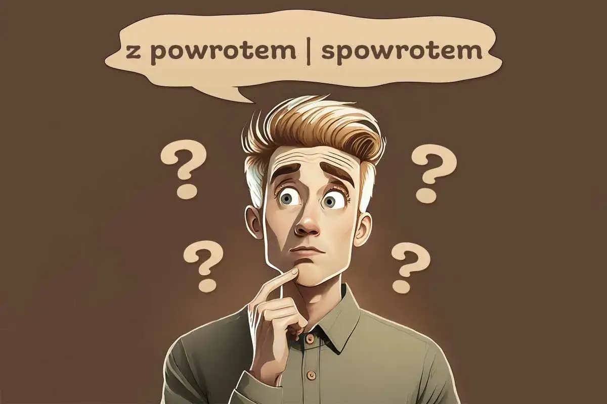 Zastanawia się, czy wrócić, czy spowrotem. Wokół niego unoszą się znaki zapytania, symbolizujące jego dylemat.