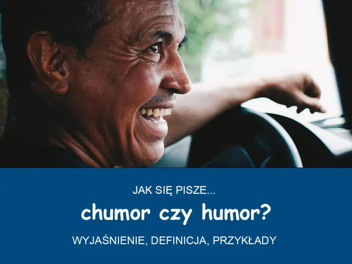 Uśmiechnięty mężczyzna w samochodzie. Tekst: