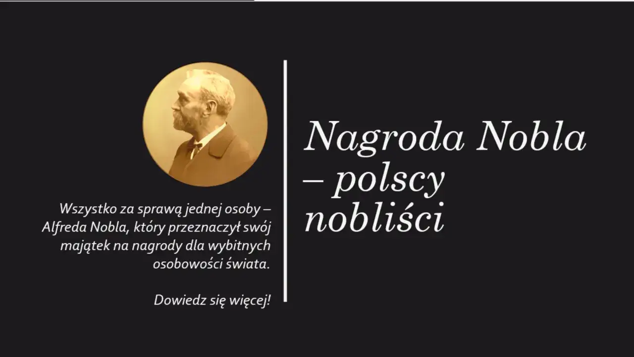 Portret Alfreda Nobla i tekst o jego nagrodzie, która wyróżnia wybitnych polscy nobliści.