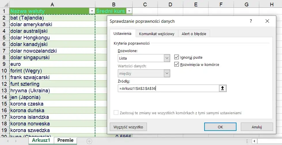 Zdjęcie Jak łatwo obliczyć kursy walut w Excelu - krok po kroku