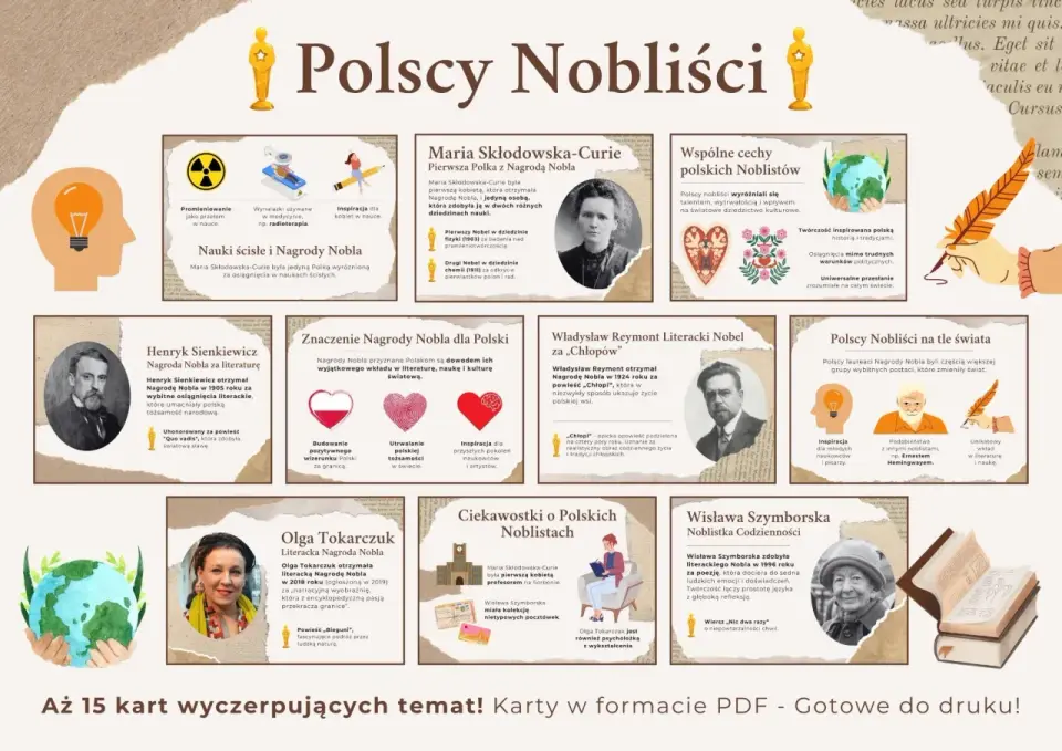 Polscy nobliści - 8 laureatów, dziedziny i znaczenie w historii